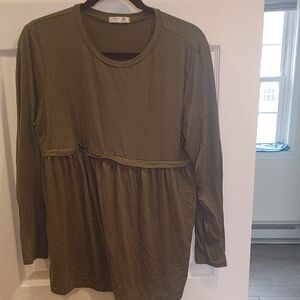 Olive Long Sleeve Maternity Too